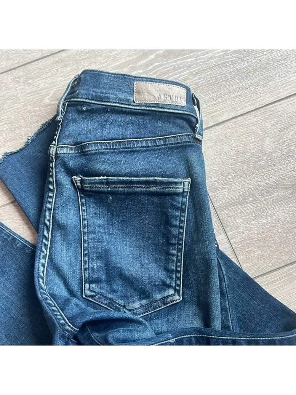 Agolde Sophie crop denim jeans distressed hem size 26 - Picture 8 of 8